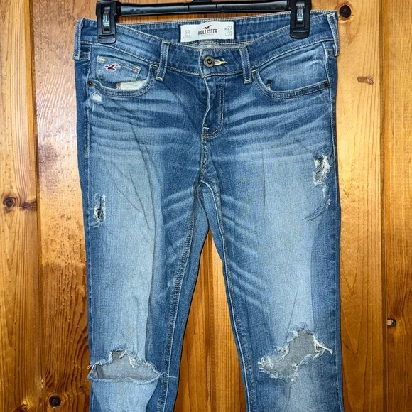 Hollister Blue Distressed Boot Cut Jeans w27 L33 - Picture 2 of 8
